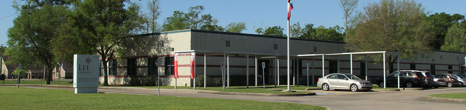 Exterior of the Liberty Campus on a sunny day